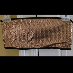 Victoria's Secret Sparkling Gold Bandeau Perfect To Add Sparkle To Any Outfit